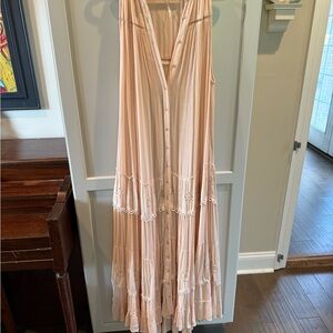 Free People Blush Button-Down Maxi Dress